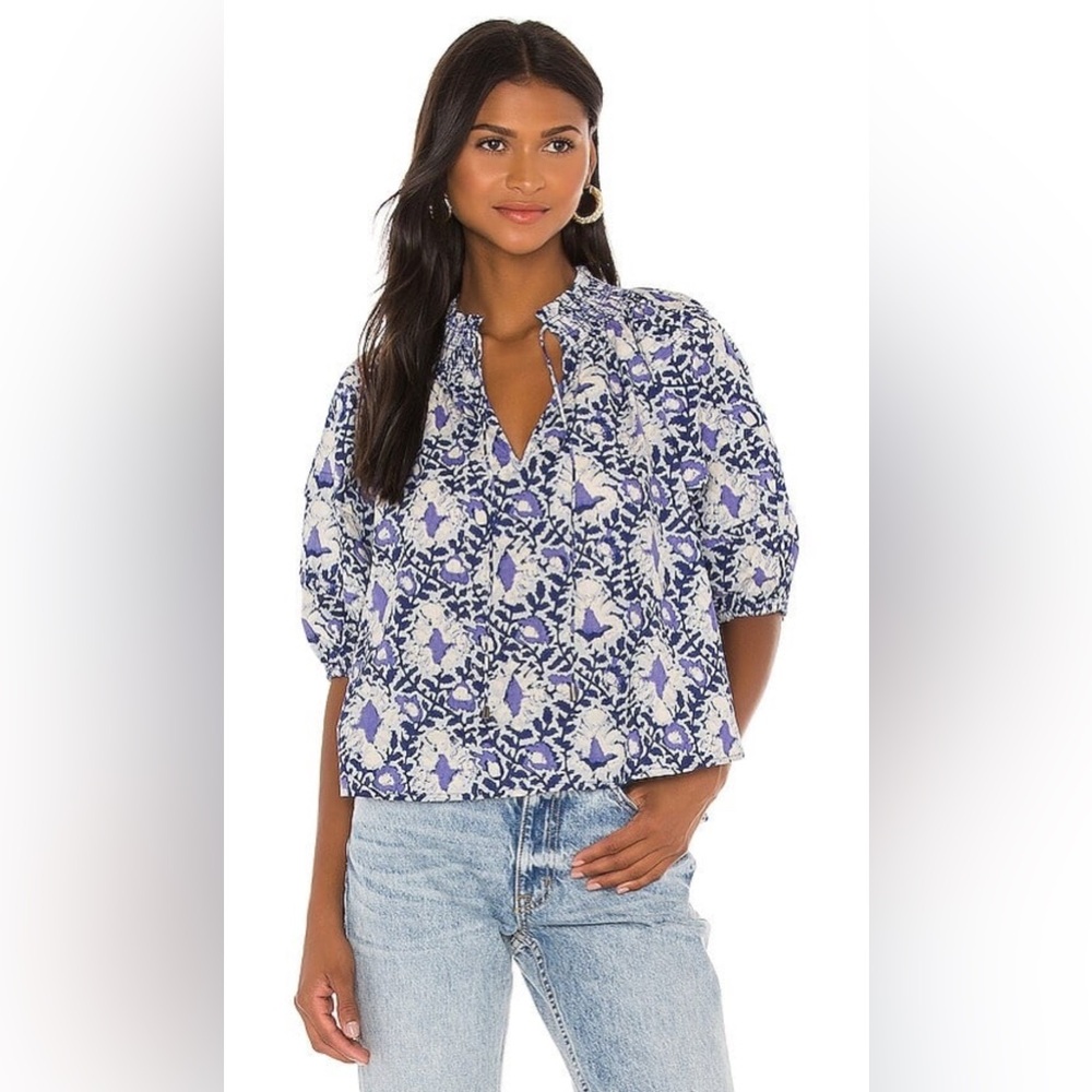 Free People Revolve Willow‎ Printed Top in Blue & Purple.